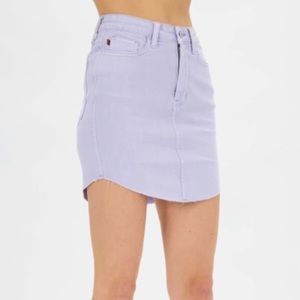 Lavender Judy Blue denim skirt